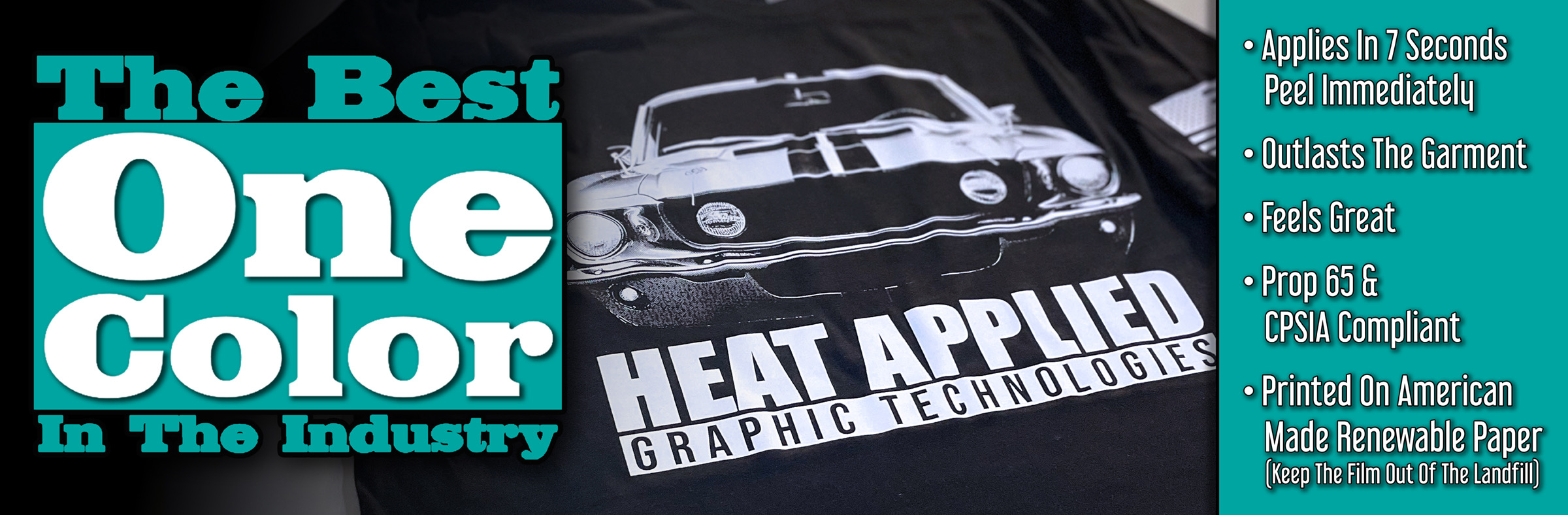 1-Color Highlight Transfers — bold, vibrant single-color screen-printed heat transfers